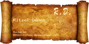 Ritzel Dénes névjegykártya
