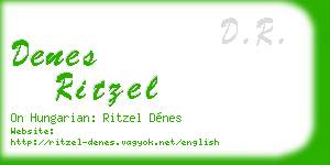 denes ritzel business card